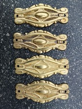4x Möbelbeschläge Messing